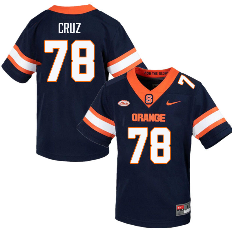 Syracuse Orange #78 Joe Cruz College Football Jerseys Stitched-Navy